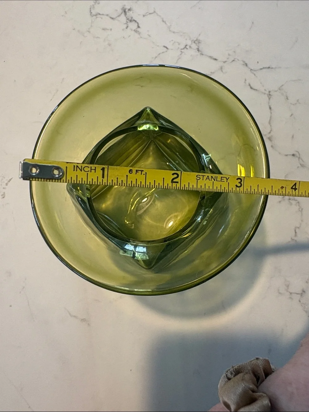 Mid-Century Modern avocado green art glass
